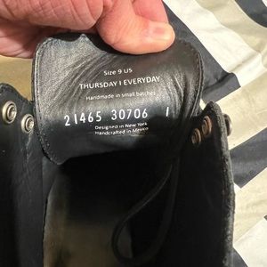 Thursday black boots, I believe they are the Captain model.